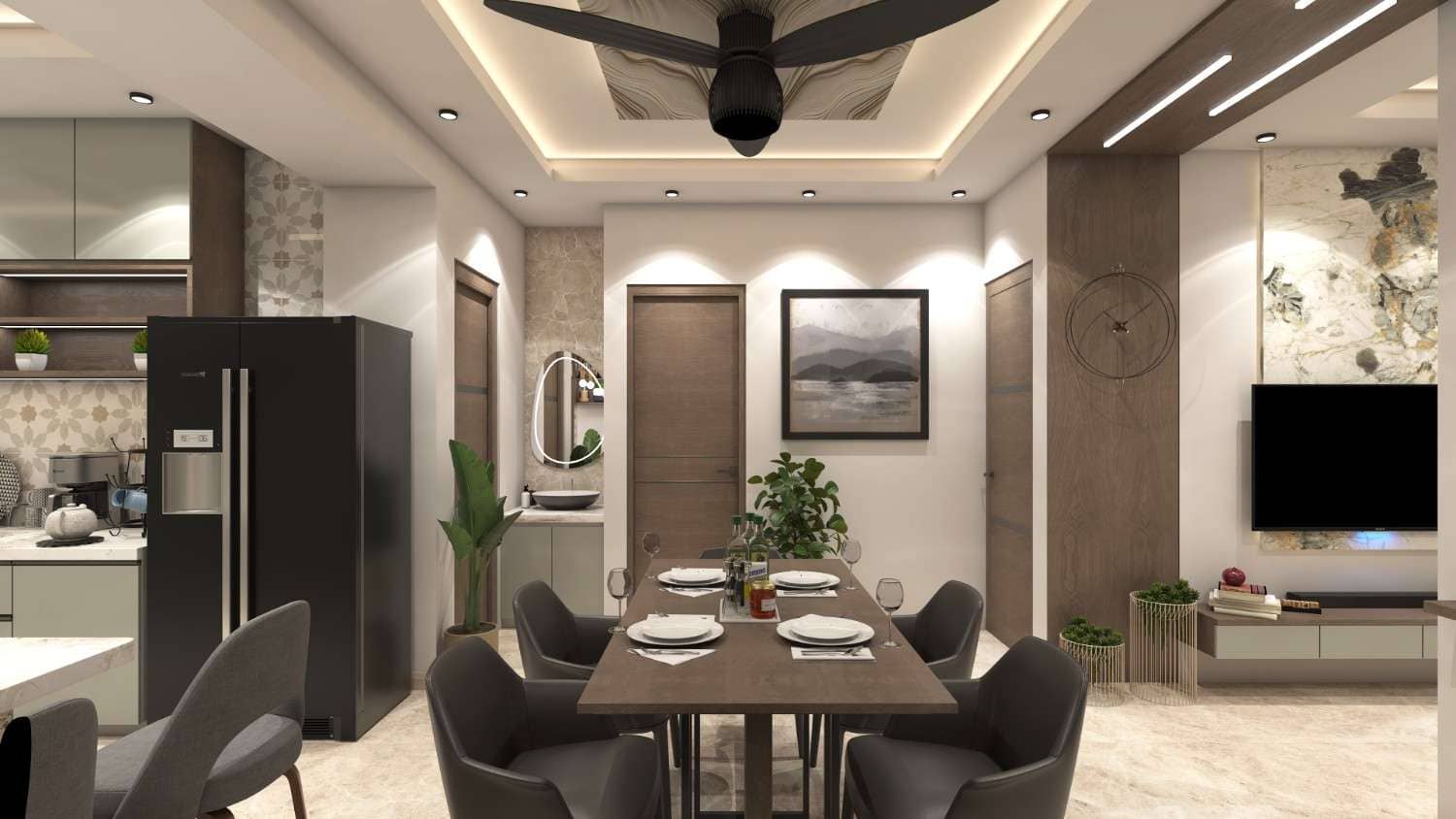 Contemporary 2BHK design
