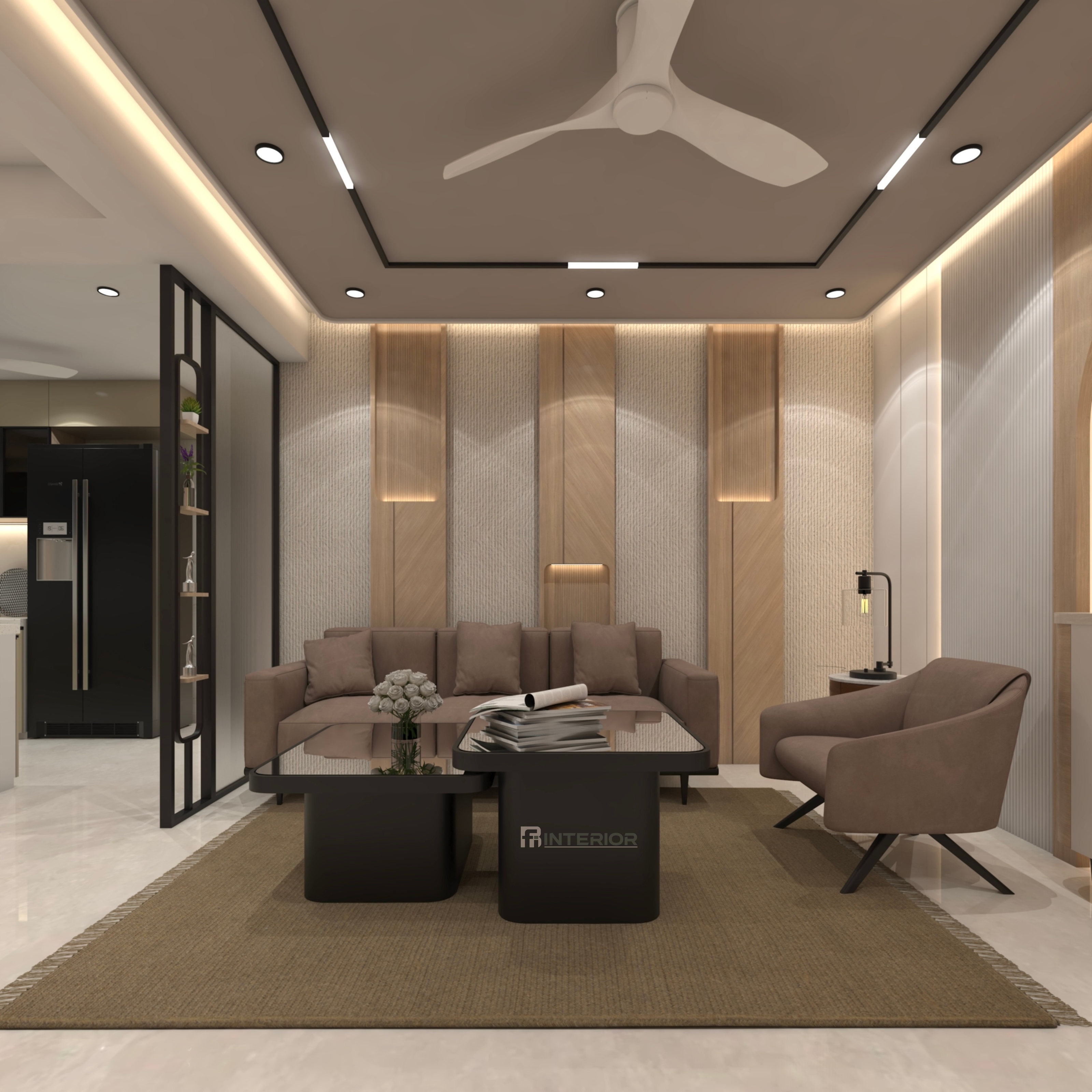 Living room design for 3BHK